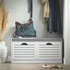 SoBuy Shoe bench 97x30x47cm - White with Gray Cushion FSR62-II-W