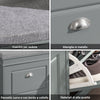 SoBuy FSR64-HG+FSR79-HG, Set Ingresso Grigio con Panchina Scarpe e Armadietto a Cassettoni Ribaltabili | Profondità 24 cm