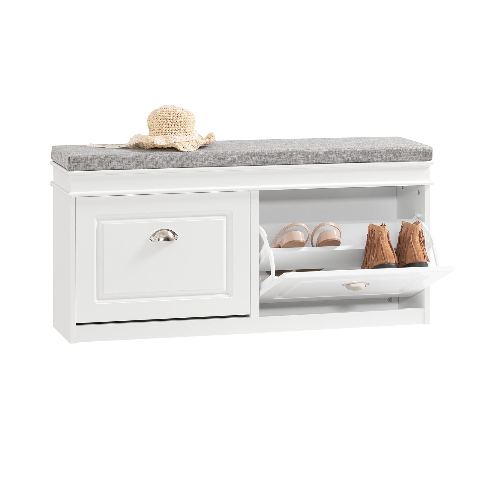 SoBuy Panca Da Ingresso Scarpiera Con Cuscino Scarpiera Con 4 Ripiani Bianco 100x26x46cm Fsr98 Xl W 84043812 SoBuy Panca Da Ingresso Scarpiera Con Cuscino Scarpiera Con 4 Ripiani Bianco 100x26x46cm Fsr98 Xl W 84043812