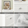 SoBuy FSR82-L-W+FSR78-W, Set Ingresso Bianco con Panchina Scarpe e Armadietto a Cassettoni Ribaltabili | Profondità 24 cm