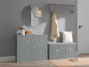 SoBuy FSR82-K-HG+FSR79-HG, Set Ingresso Grigio con Panchina Scarpe e Armadietto a Cassettoni Ribaltabili | Profondità 24 cm