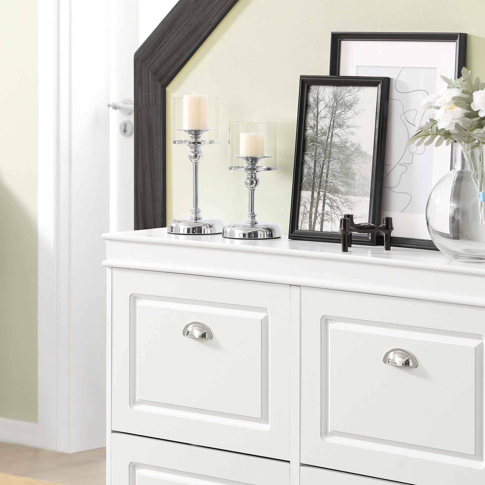 Scarpiera Slim Da Ingresso 100x19x90cm - 4 Ante Con 8 Ripiani - Salvaspazio Naturale