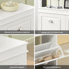 SoBuy FSR64-W+FSR79-W, Set Ingresso Bianco con panca portascarpe e Armadietto Scarpe | 6 Cassettoni Ribaltabili | Profondità 24cm