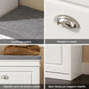 SoBuy FSR82-L-W+FSR94-W, Set Ingresso Bianco con Panchina Scarpe e Armadietto Alto a Cassettoni Ribaltabili | Profondità 24 cm