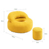SoBuy FST100-Y Poltrona relax gialla con poggiapiedi (immagine 12/12)