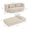 SoBuy FST101-MI Divano Letto 2 Posti in Velluto a Coste, Beige - immagine 3/12
