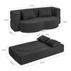 SoBuy FST101-SCH Divano Letto 2 Posti Pieghevole con 2 Cuscini, Nero - immagine 3/12