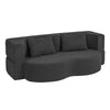 SoBuy FST101-SCH Divano Letto 2 Posti Pieghevole con 2 Cuscini, Nero - immagine 1/12