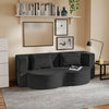 SoBuy FST101-SCH Divano Letto 2 Posti Pieghevole con 2 Cuscini, Nero - immagine 2/12