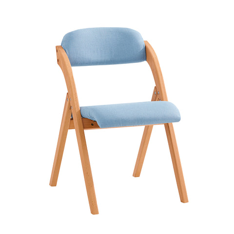 Сгъваем стол Sobuy, кухненски стол с подплатена седалка и облегалка, стол за буково бюро, FST92-BL