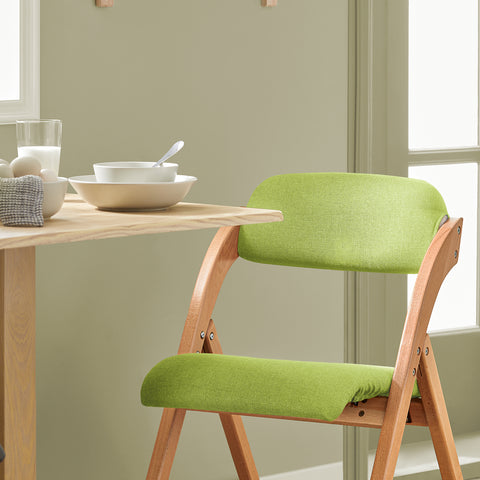 Сгъваем стол Sobuy, кухненски стол с подплатена седалка и облегалка, стол за буко