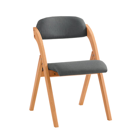 Сгъваем стол Sobuy, кухненски стол с подплатена седалка и облегалка, стол за букови бюро, FST92-SG