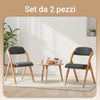 SoBuy FST92-SGx2, Sedia Pieghevole in Legno Set da 2 Poltrona Imbottita da Cucina, Sedie da Interno per Ufficio, Balcone, Giardino – Sedie Pieghevoli Salvaspazio Richiudibili in Faggio, Grigio Scuro
