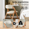 SoBuy FST92-Wx2, Sedia Pieghevole in Legno Set da 2 Poltrona Imbottita da Cucina, Sedie da Interno per Ufficio, Balcone, Giardino – Sedie Pieghevoli Salvaspazio Richiudibili in Faggio, Bianco
