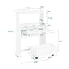 SoBuy FWT105-II-W Scrivania Pieghevole a Muro Scrivania Salvaspazio Richiudibile con Scatola Portaoggetti con Ruote Tavolo Pieghevole Bianco 64x63x101 cm