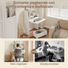 SoBuy FWT105-II-W Scrivania Pieghevole a Muro Scrivania Salvaspazio Richiudibile con Scatola Portaoggetti con Ruote Tavolo Pieghevole Bianco 64x63x101 cm