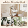 SoBuy FWT105-II-W Scrivania Pieghevole a Muro Scrivania Salvaspazio Richiudibile con Scatola Portaoggetti con Ruote Tavolo Pieghevole Bianco 64x63x101 cm