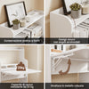 SoBuy FWT105-II-W Scrivania Pieghevole a Muro Scrivania Salvaspazio Richiudibile con Scatola Portaoggetti con Ruote Tavolo Pieghevole Bianco 64x63x101 cm