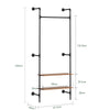 SoBuy KLS20-SCH, Wandgarderobe mit 2 MDF-Regalen, platzsparender Kleiderständer mit 45 kg Tragkraft, Kleiderschrank für Schlafzimmer und Eingang, 91,5 x 48 x 220 cm, Industrieschwarz