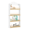 SoBuy KMB121-WN, Libreria Montessoriana per Bambini Porta Libri Bambini a 4 Ripiani Libreria Verticale Portagiochi Cameretta Bambina Bianco e Naturale 60x15x130.5 cm