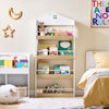 SoBuy KMB121-WN, Libreria Montessoriana per Bambini Porta Libri Bambini a 4 Ripiani Libreria Verticale Portagiochi Cameretta Bambina Bianco e Naturale 60x15x130.5 cm
