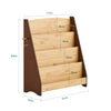 SoBuy KMB32-N Libreria Montessoriana per Bambini Scaffale Portagiochi Libreria da Terra Portariviste con 4 scomparti e 2 ganci Porta Giochi Bambini Contenitori Naturale 91x30x89 cm