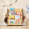 SoBuy KMB32-N Libreria Montessoriana per Bambini Scaffale Portagiochi Libreria da Terra Portariviste con 4 scomparti e 2 ganci Porta Giochi Bambini Contenitori Naturale 91x30x89 cm