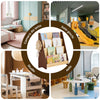 SoBuy KMB32-N Libreria Montessoriana per Bambini Scaffale Portagiochi Libreria da Terra Portariviste con 4 scomparti e 2 ganci Porta Giochi Bambini Contenitori Naturale 91x30x89 cm