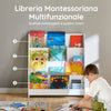 SoBuy KMB32-W Libreria Montessoriana per Bambini Scaffale Portagiochi Libreria da Terra Portariviste con 4 scomparti Porta Giochi Bambini Contenitori Bianco 80x30x88 cm