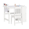 SoBuy Tavolo per bambini con una sedia Set mobili per bambini Tavolo da dipingere per bambini Bianco KMB60-W