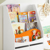 SoBuy Libreria per bambini con 2 casse giocattolo rimovibili con ruote Scaffale portaoggetti Bianco 72x33x113cm KMB65-W