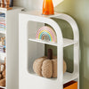 SoBuy Scaffale per giocattoli Libreria per bambini con scatole Scaffale portaoggetti Mobili per cameretta dei bambini bianco 26x50x110cm KMB67-W