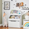 SoBuy Libreria per bambini Scaffale per giocattoli con 2 scatole in tessuto Mobili per camerette Bianco 63x32x80cm KMB71-W