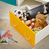 SoBuy Scatola porta giochi bambini Contenitore giocattolo per bambini Ceste portaoggetti Bianco e Giallo 70x40x35cm KMB73-W
