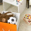 SoBuy Scatola porta giochi bambini Contenitore giocattolo per bambini Ceste portaoggetti Bianco e Arancione 40x40x35cm KMB74-W
