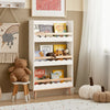 SoBuy Libreria per bambini con 3 ripiani per libri e decorazioni 75x120x15 cm KMB77-W
