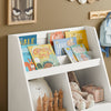 SoBuy Libreria per bambini Scaffale per bambini con cassapanca portagiochi estraibile Mobili cameretta Bianco 76x40x100cm KMB83-W