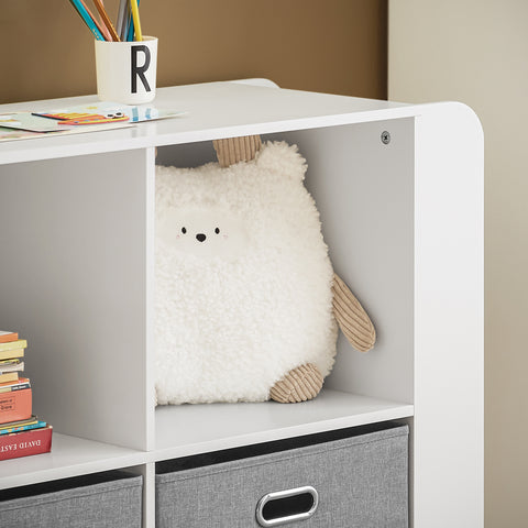 Sobuy детски шкафове за шкафчета за книги мебели за спалня с две естествени бели нетъкани чекмеджета 100x35x80cm kmb85-w