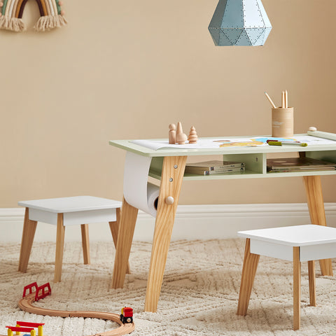 Tavolo con 2 sgabelli per bambini 80x48x50cm KMB92-GR