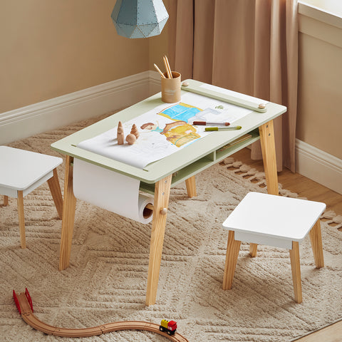 Tavolo con 2 sgabelli per bambini 80x48x50cm KMB92-GR
