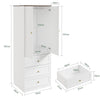 SoBuy KSB04-W Armadio 2 Ante Battenti con 3 Cassetti (immagine 3/12)