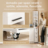 SoBuy NSR13-WG, carrello cucina salvaspazio 20 cm stretto con 4 ruote 40×20×170 cm | Mobiletto cucina con 3 cassetti, carrello salvaspazio con 3 ripiani e barre anti-caduta, per bagno in PB+MDF