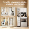 SoBuy NSR13-WG, carrello cucina salvaspazio 20 cm stretto con 4 ruote 40×20×170 cm | Mobiletto cucina con 3 cassetti, carrello salvaspazio con 3 ripiani e barre anti-caduta, per bagno in PB+MDF