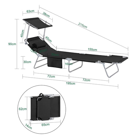 Sobuy сгъваема възглавница възглавница и регулируем покрив 4 ъгли за повторно обединяване с черен организатор, OGS48-Sho