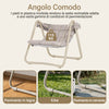 SoBuy OGS62-MI, Dondolo da Giardino Poltrona Relax con Parasole Regolabile Amaca da Giardino Sedia a Dondolo per Esterni e Interni Poltrona Sospesa Beige 108x126x163 cm