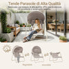 SoBuy OGS62-MI, Dondolo da Giardino Poltrona Relax con Parasole Regolabile Amaca da Giardino Sedia a Dondolo per Esterni e Interni Poltrona Sospesa Beige 108x126x163 cm
