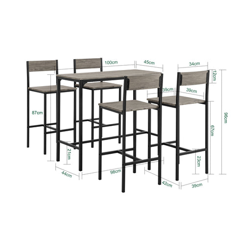 Собуи маса и столове с висока маса дървена кухненска маса с 4 OGT14-N стола
