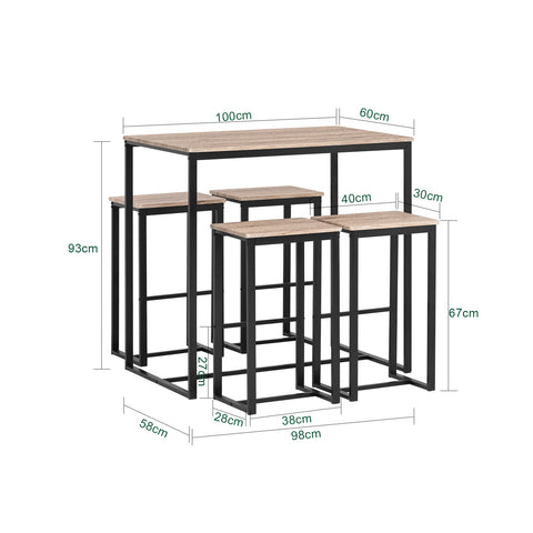 Sobuy маса и столове висока маса с висока кухненска маса Ognt15-N