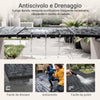 Sobuy SDA14-HG, Piastrelle da Giardino 15 Pezzi Pavimento per Esterno Ad Incastro Mattonelle per Esterno Antiscivolo per Balcone e Giardino Grigio 30.5x30.5x2 cm