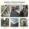 Sobuy SDA14-HG, Piastrelle da Giardino 15 Pezzi Pavimento per Esterno Ad Incastro Mattonelle per Esterno Antiscivolo per Balcone e Giardino Grigio 30.5x30.5x2 cm